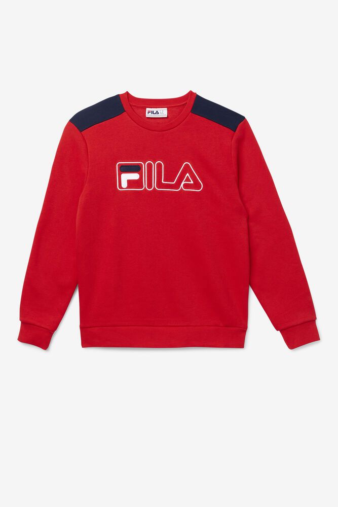 Fila Sweatshirt Basil 2 Crew Mens Red - India GCR-617358